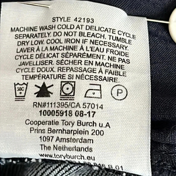 Tory Burch Vanner Dark Denim Trouser - Size 26 - Picture 8 of 9